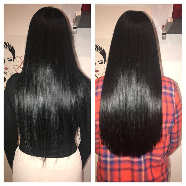 Before and after hair extensions by Ms Manae, set 1