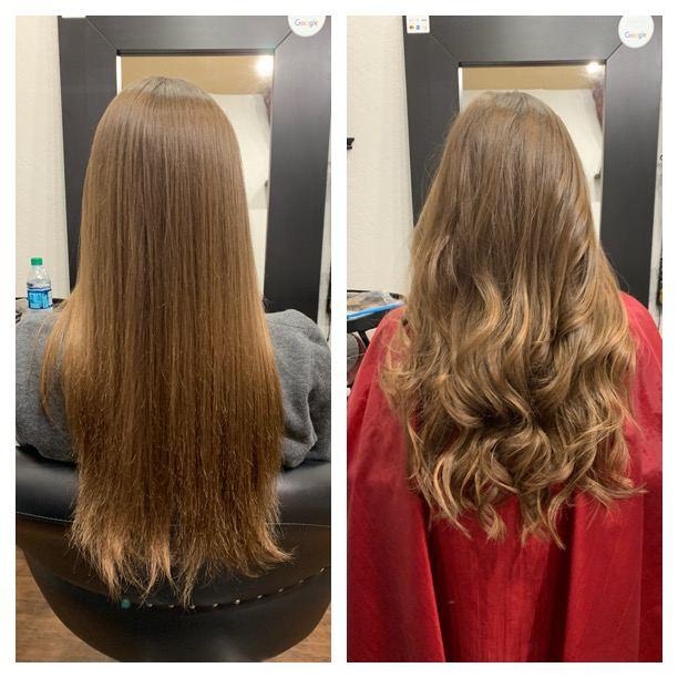 Before and after hair extensions by Ms Manae, set 6