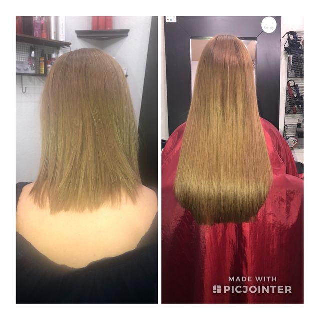 Before and after hair extensions by Ms Manae, set 19