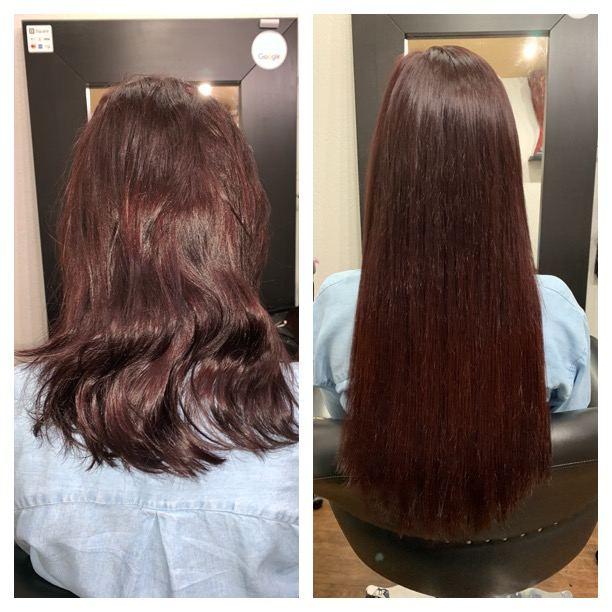 Before and after hair extensions by Ms Manae, set 26