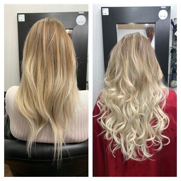 Before and after hair extensions by Ms Manae, set 27