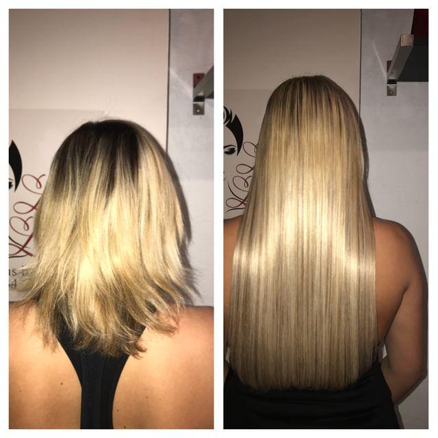 Before and after hair extensions by Ms Manae, set 33