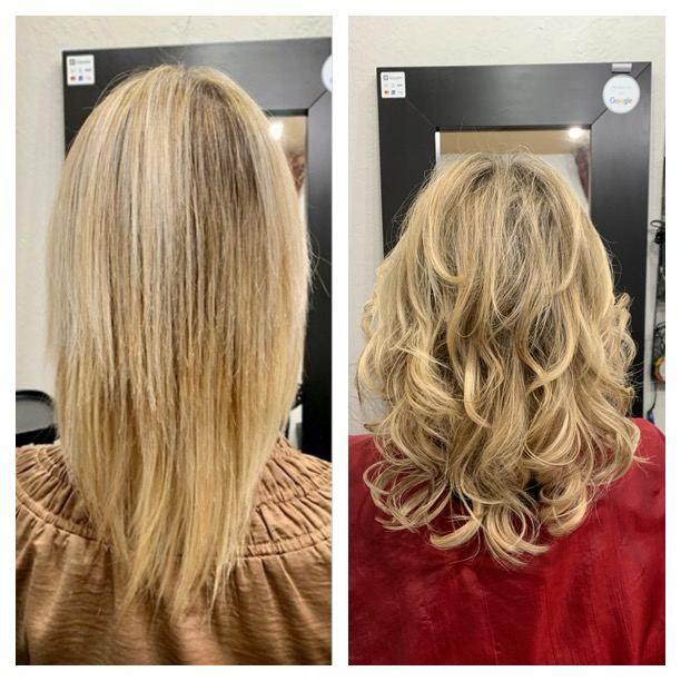 Before and after hair extensions by Ms Manae, set 37