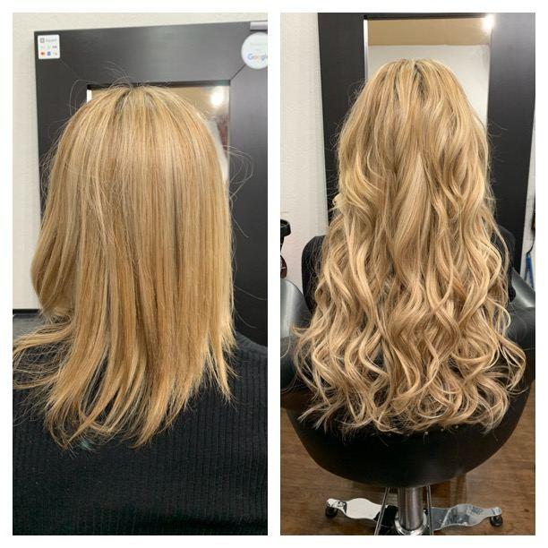 Before and after hair extensions by Ms Manae, set 40