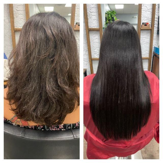 Before and after hair extensions by Ms Manae, set 48