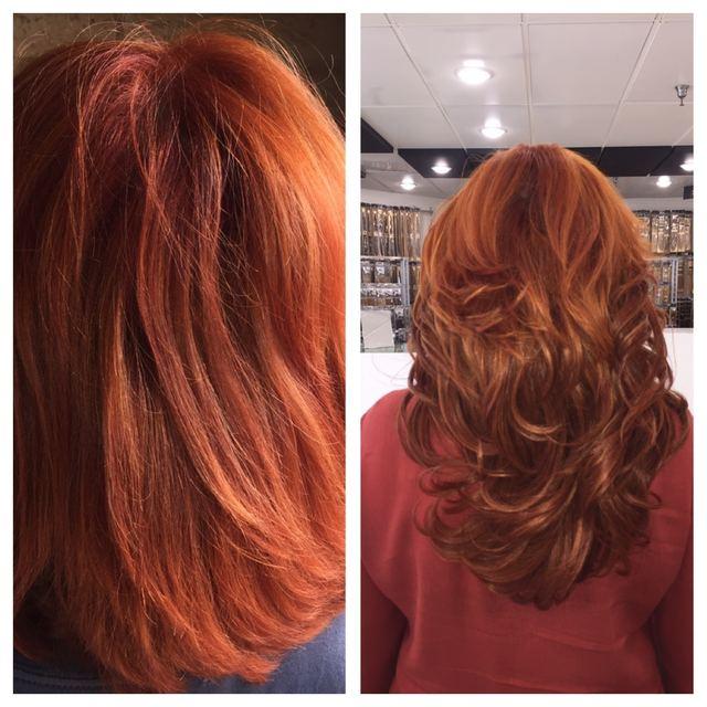 Before and after hair extensions by Ms Manae, set 51