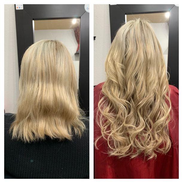 Before and after hair extensions by Ms Manae, set 54